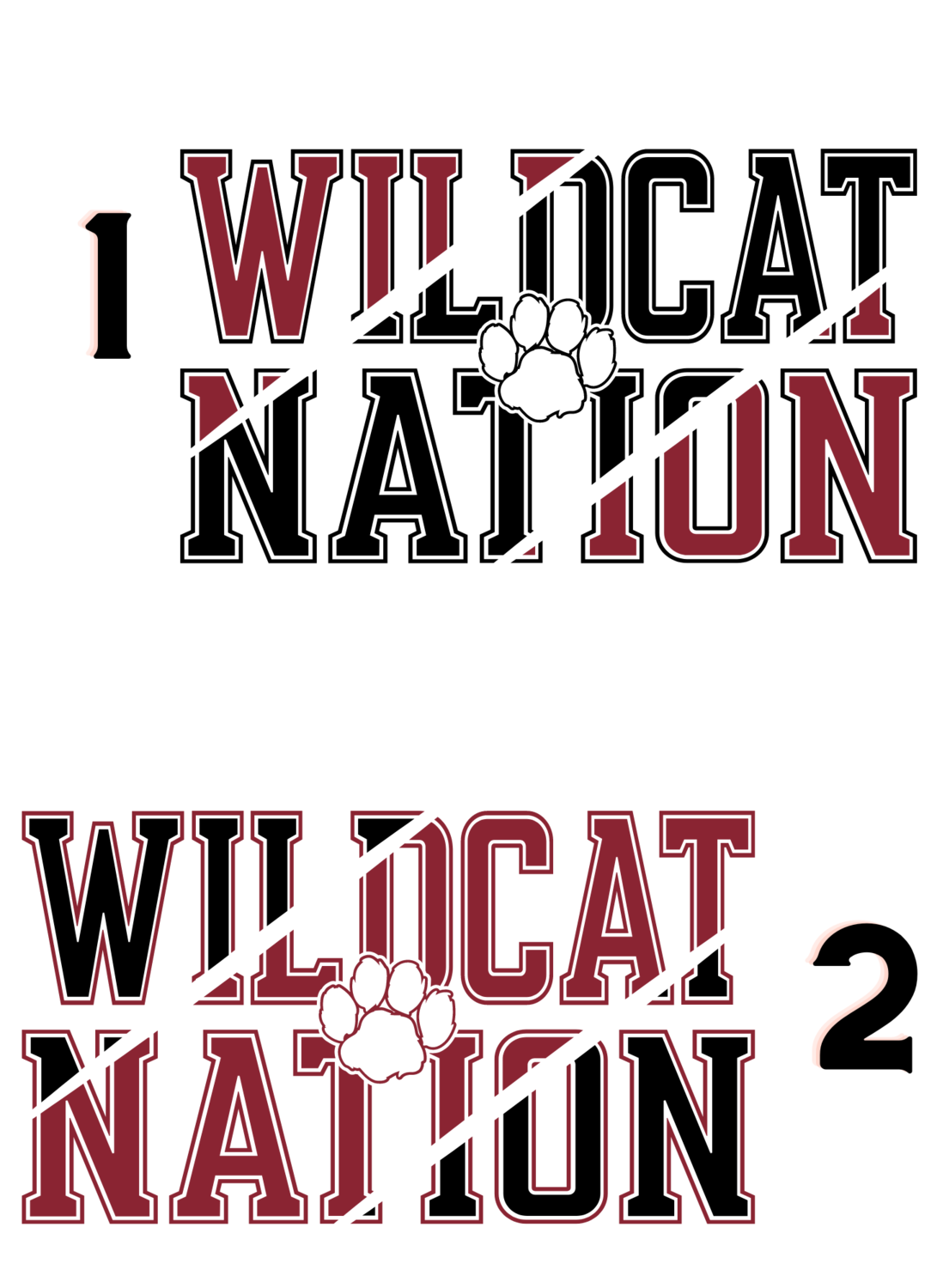 Wildcat Nation with Paw Print slash
