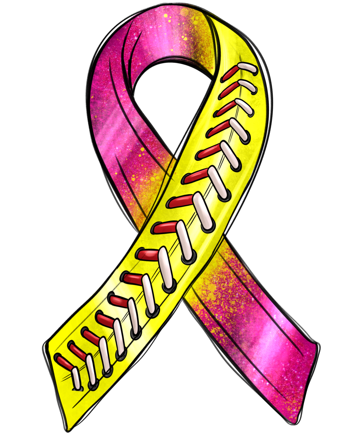 Breast Cancer Softball Ribbon