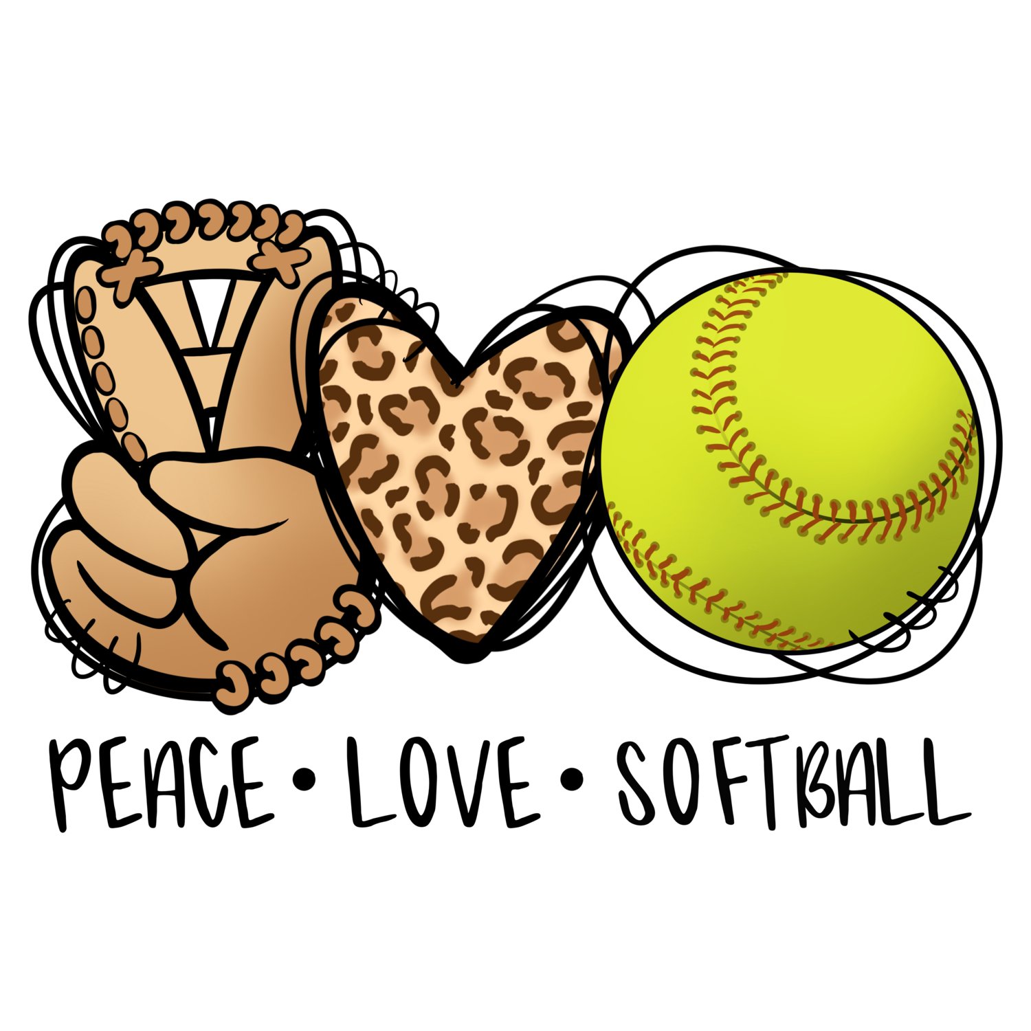 Peace Love Softball design 2