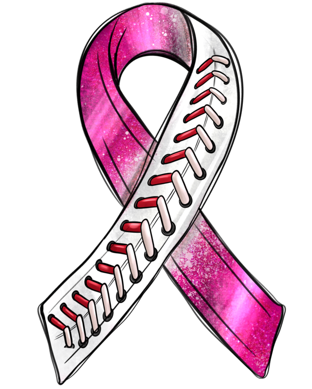 Baseball Breast Cancer Ribbon