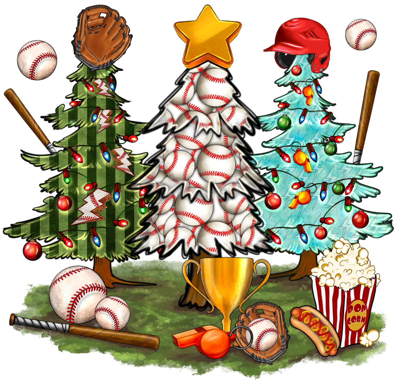 Baseball Christmas Trees