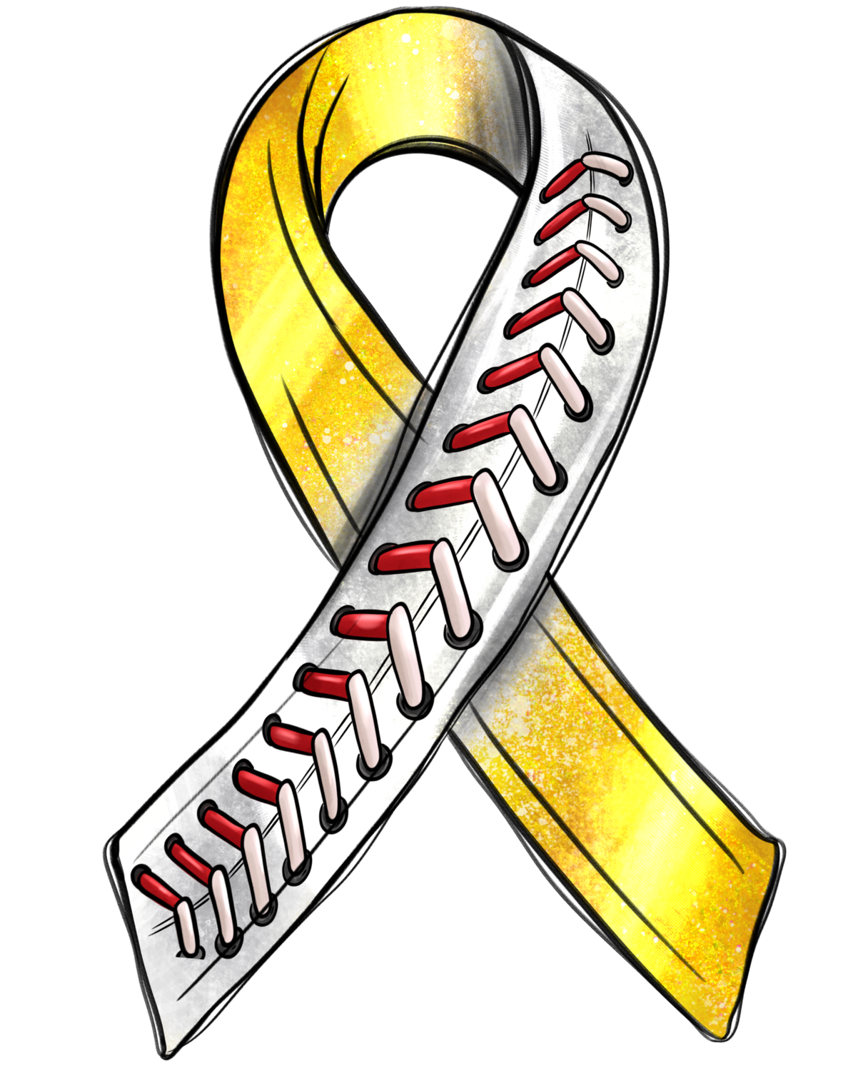 Baseball Childhood Cancer Ribbon