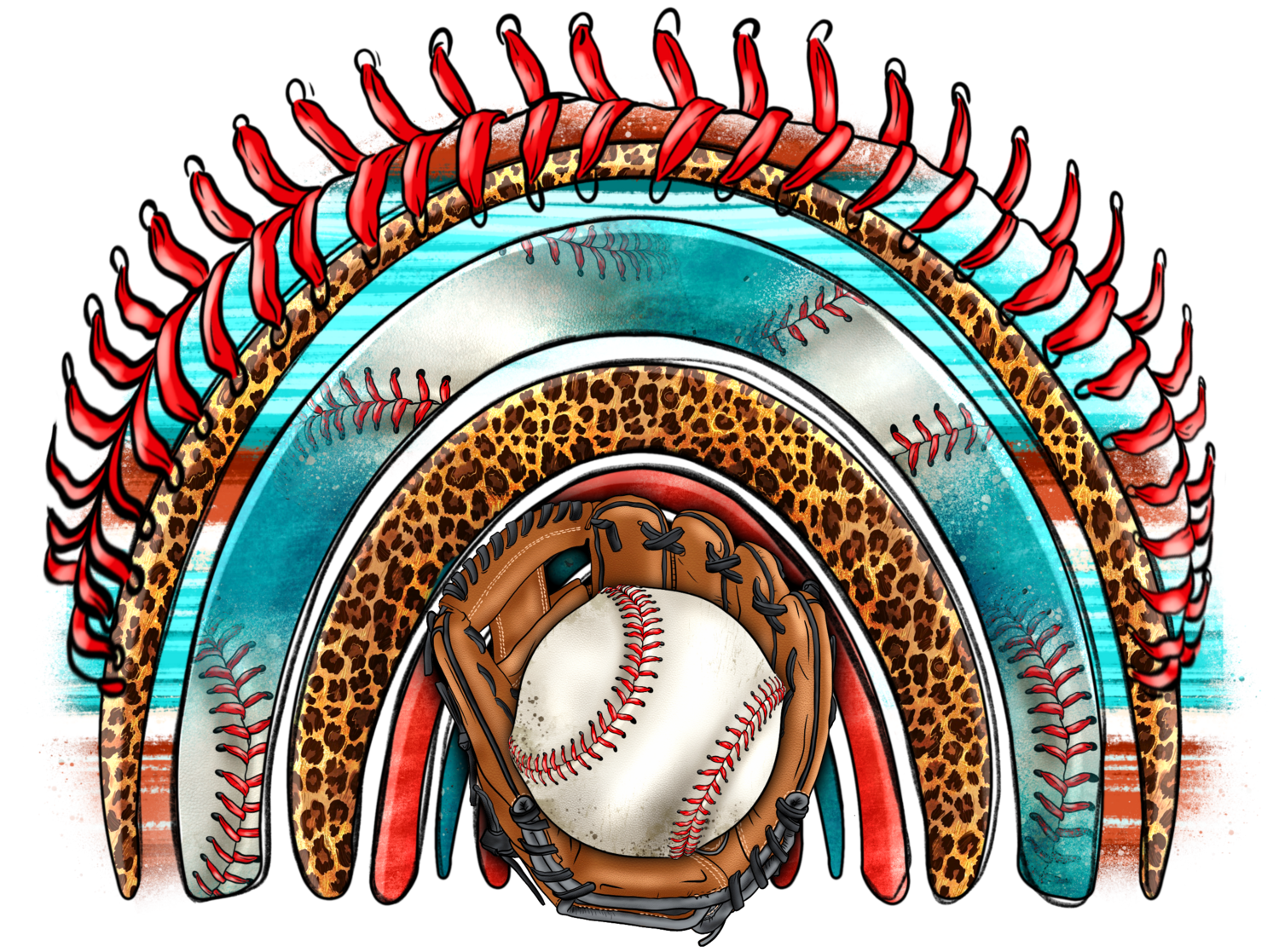 Western Baseball Rainbow Glove