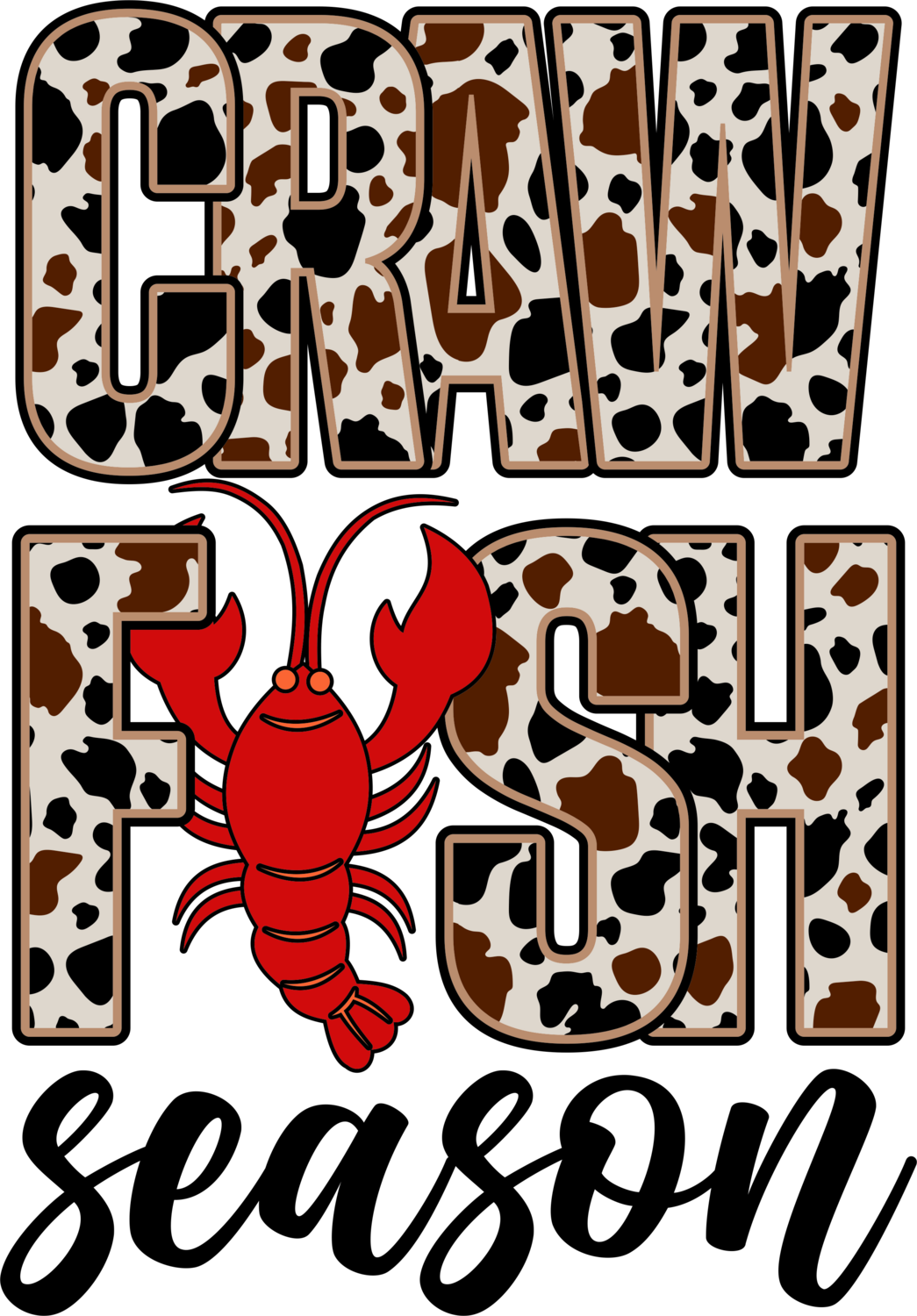 Crawfish Season Leopard Letters