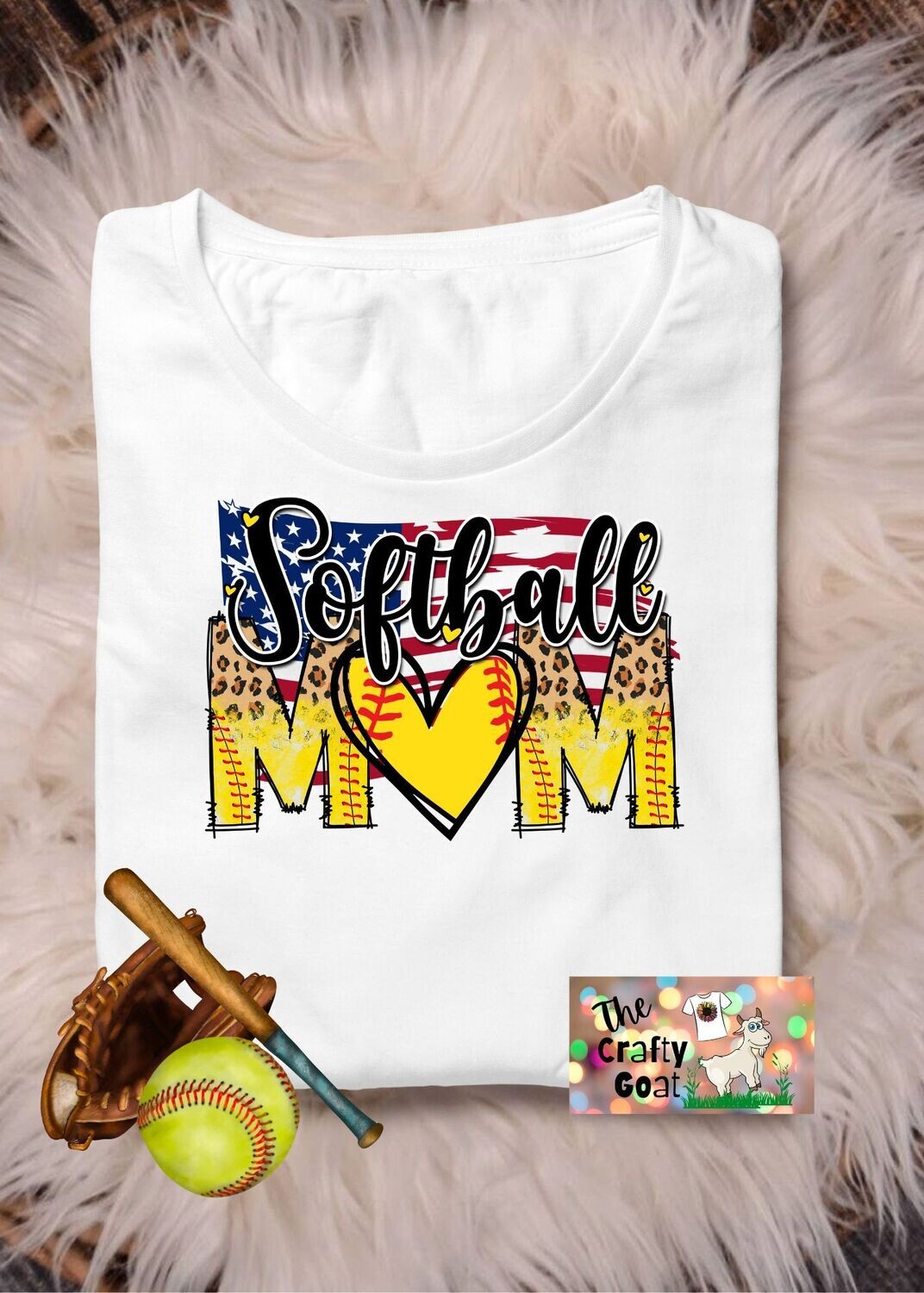 Softball Mom With Flag