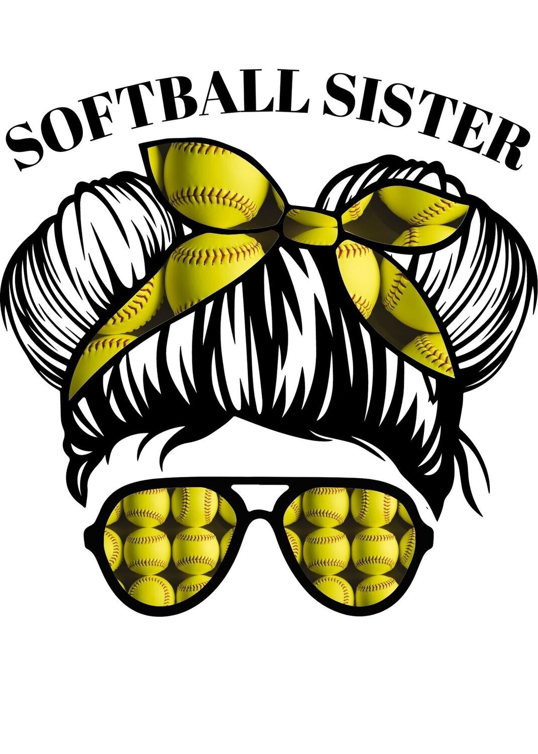 Softball Sister Messy Bun