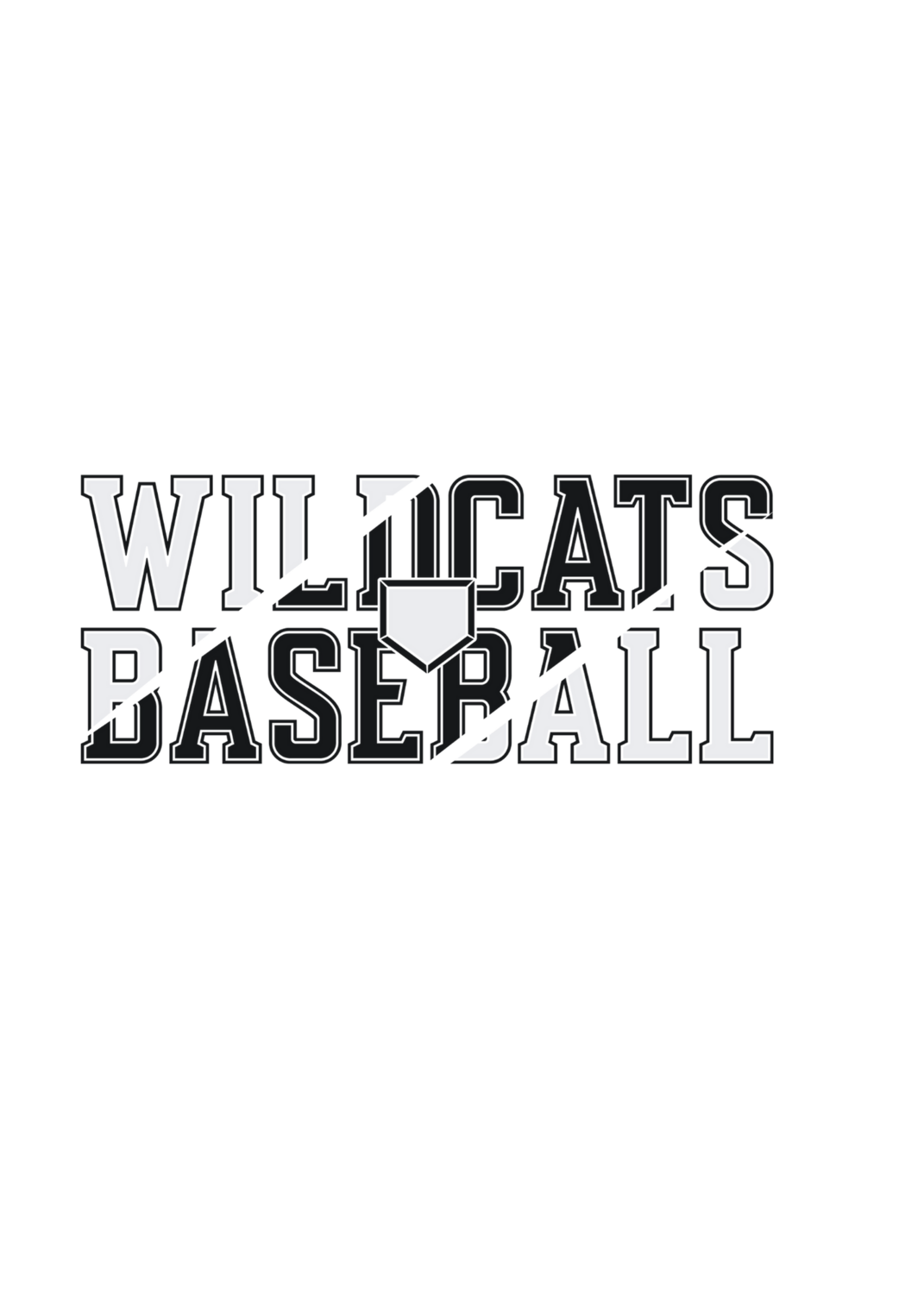 Wildcats Baseball, Black &amp; white