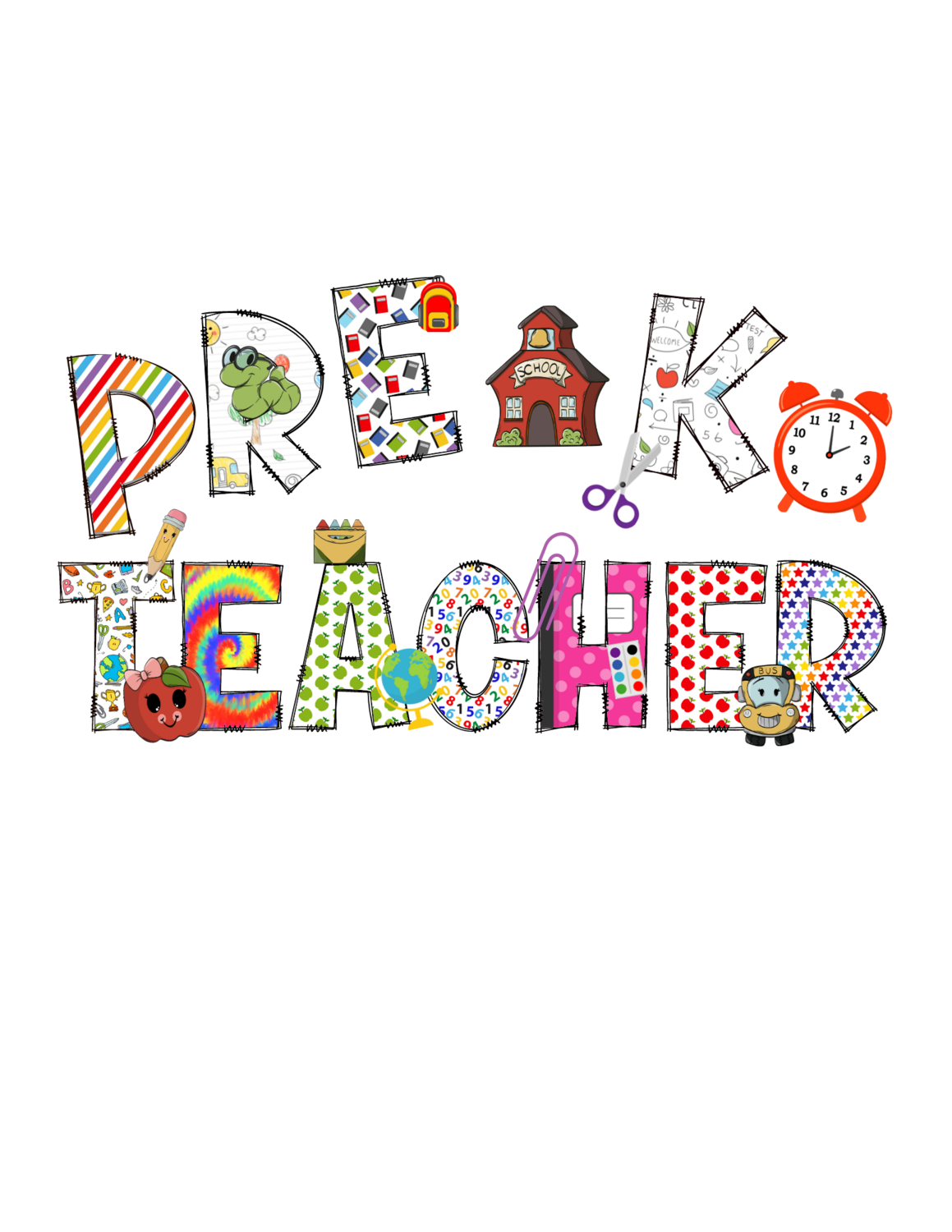 Pre-K Teacher Doodle letters
