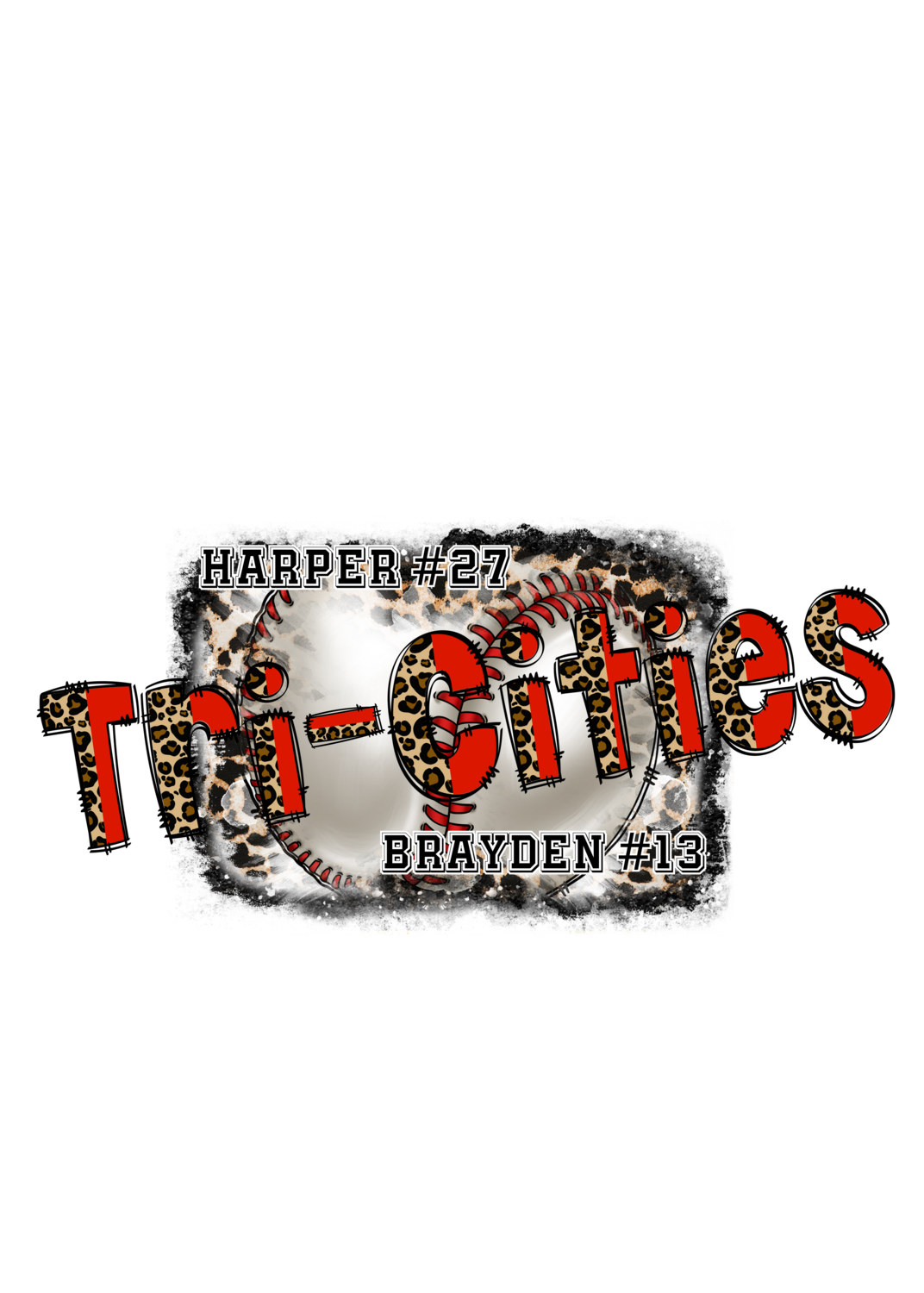 Tri-Cities Leopard Baseball Background (Kid names can be changed or taken off as well as the city)