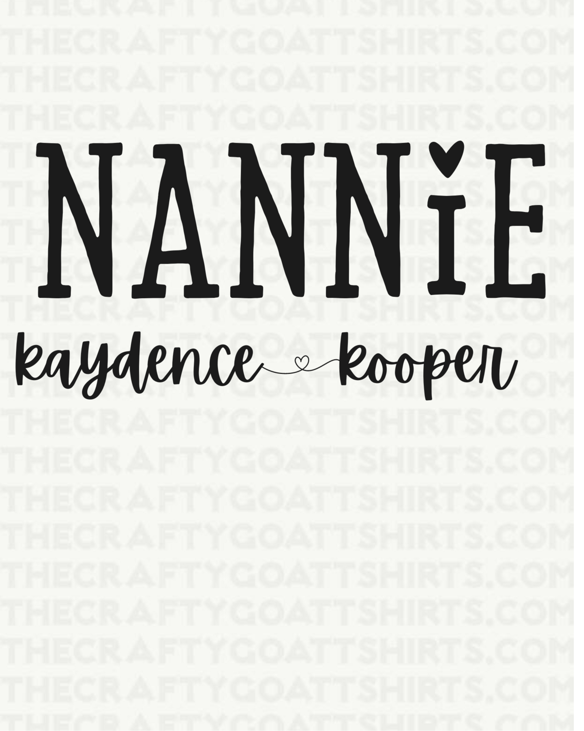 Nannie -Customize with your own Names
