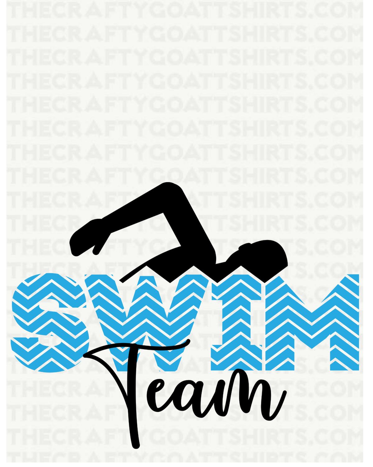 Swim Team With Water Letters