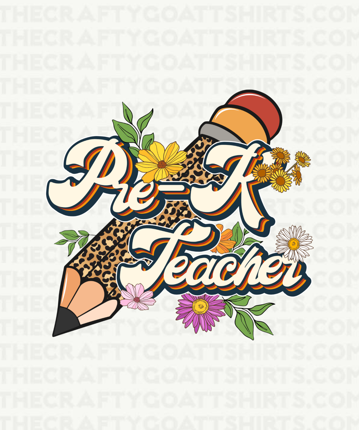 Pre-K Teacher with leopard pencil