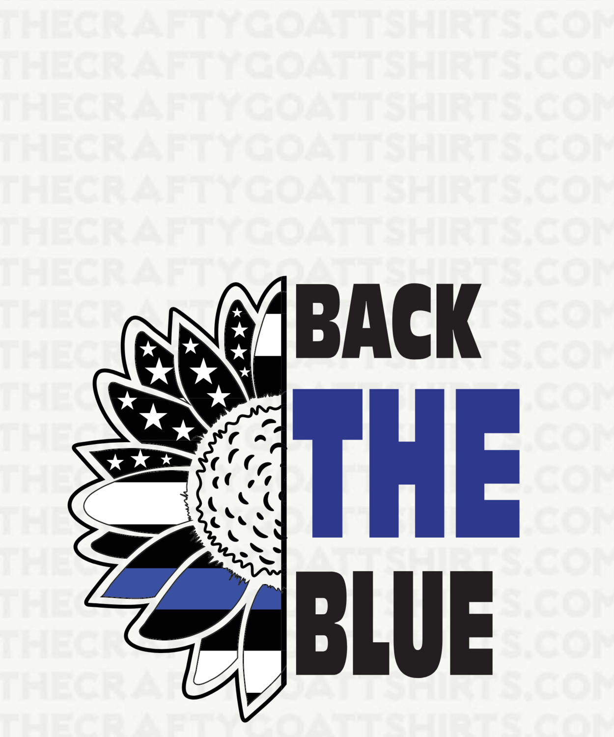 Back the Blue Half Flower 2
