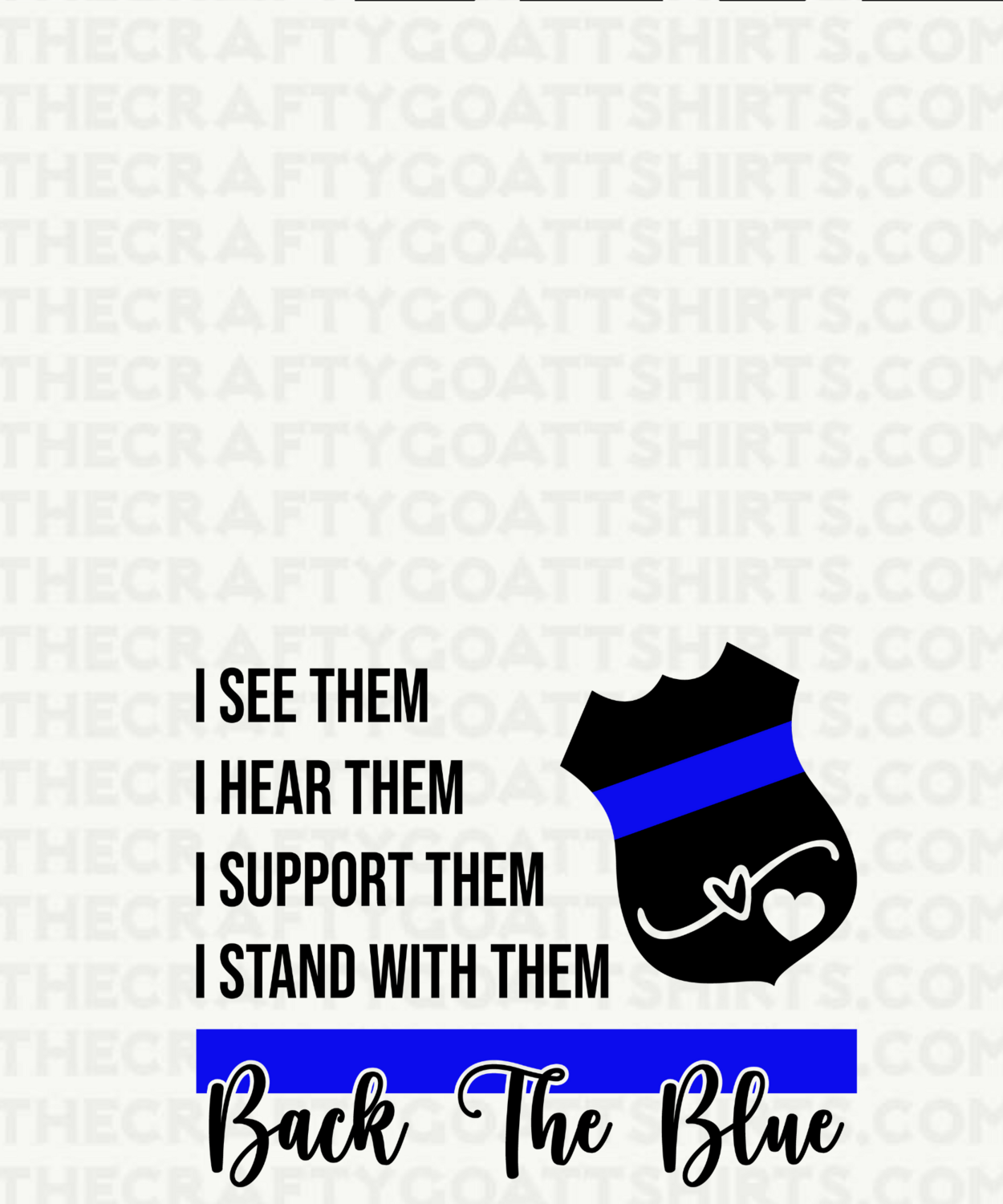 Back the Blue Quote with Badge