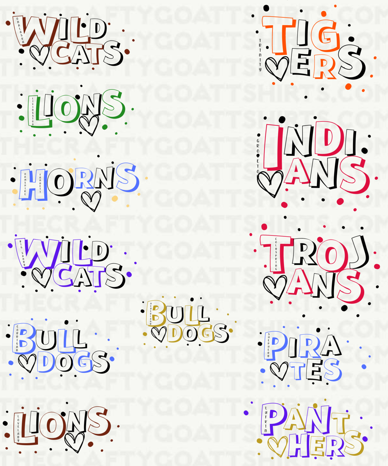 School Spirit Funky Letters