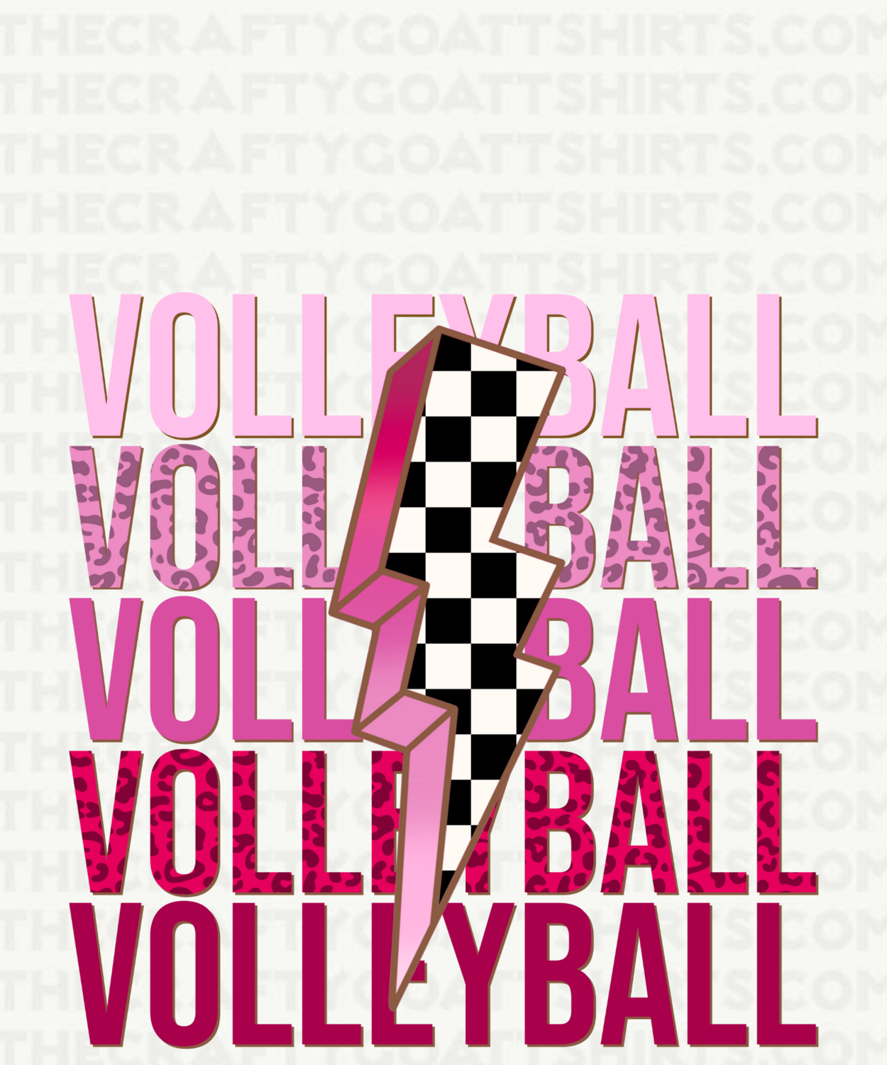 Volleyball Repeat Checkered Bolt