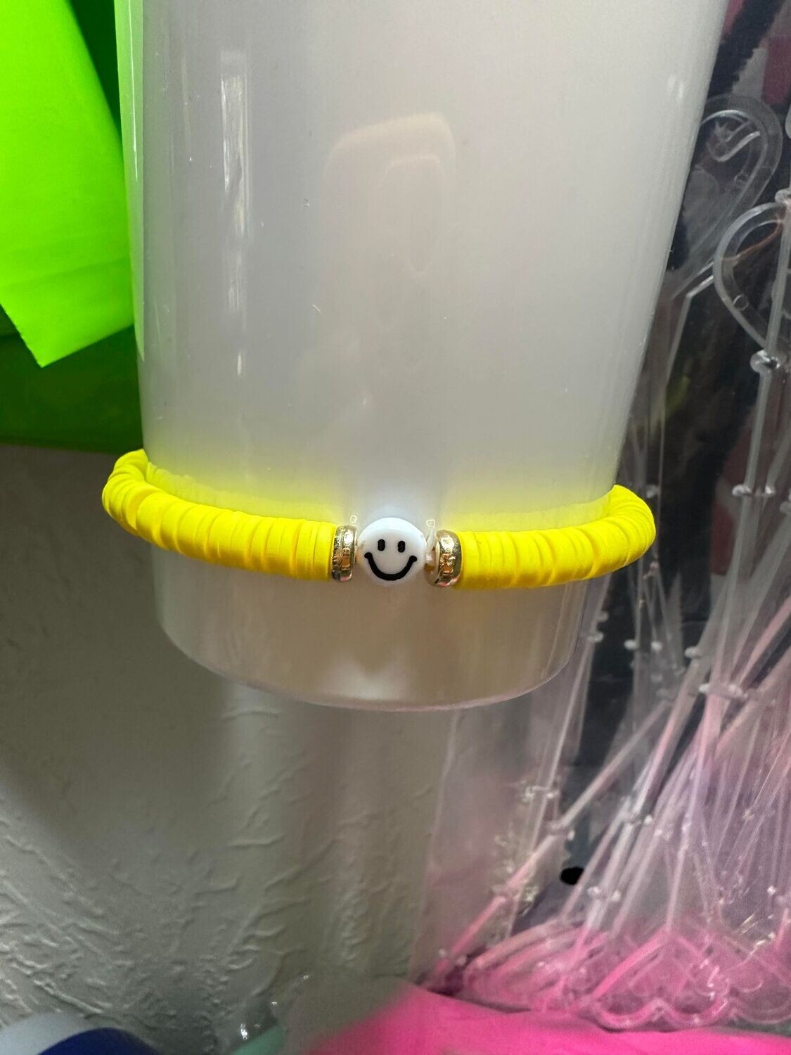 Clay Bracelets with Smiley Face-1 of each color available