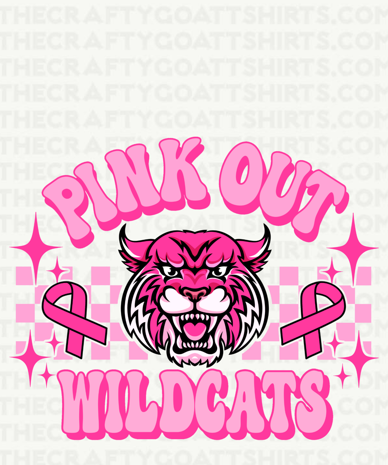 Pink Out Wildcats Checkered Background