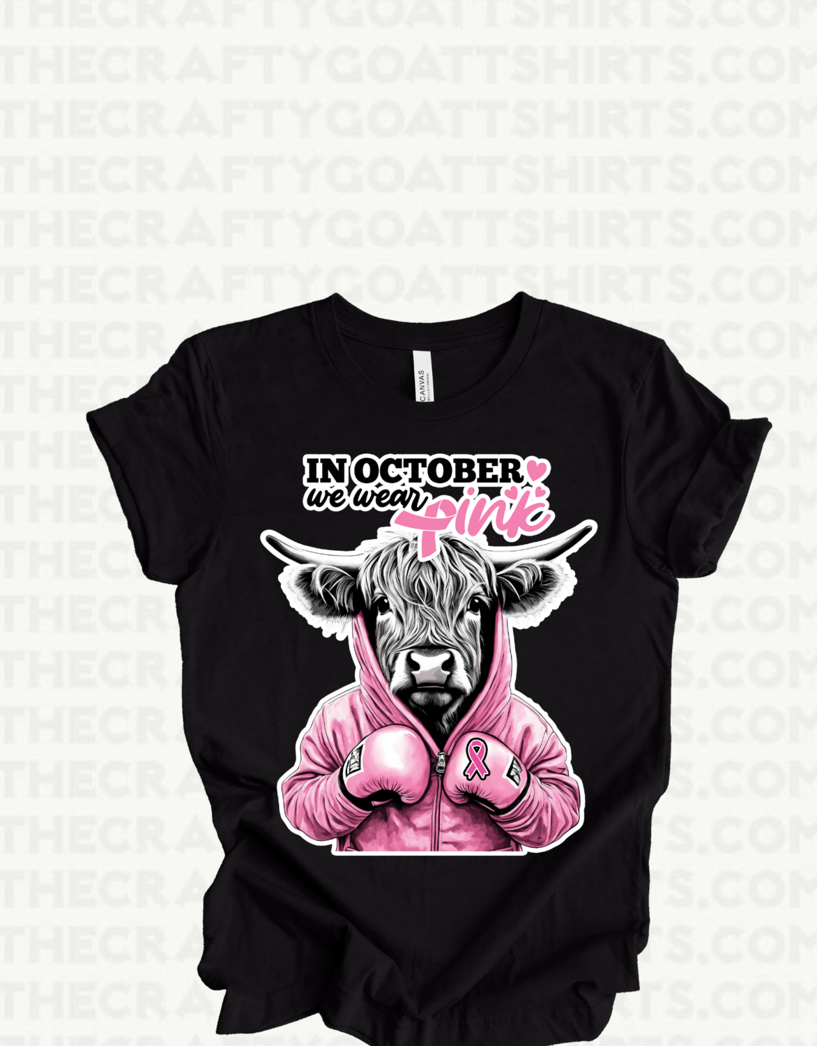 In October We Wear Pink Cow-Breast Cancer