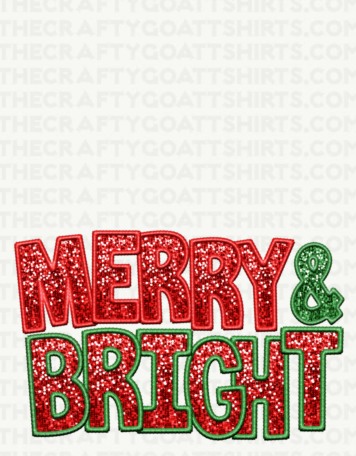 Merry &amp; Bright Faux Embroidery Glitter