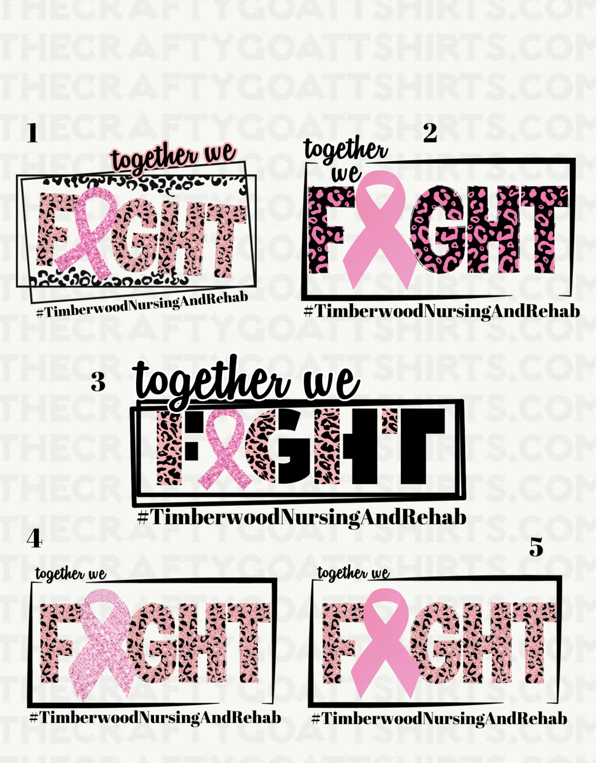 Together We Fight- Breast Cancer Awareness (Can customize #hashtag)