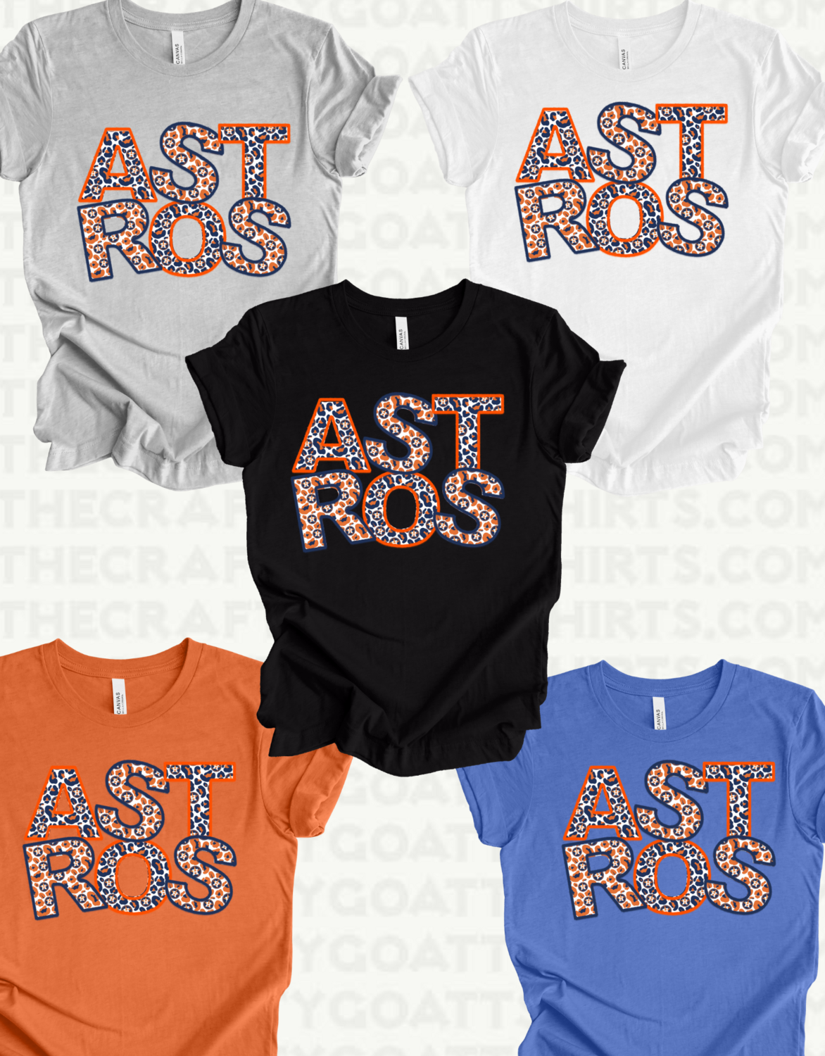 Houton Astros Faux Embroidery Custom Wonky Letters