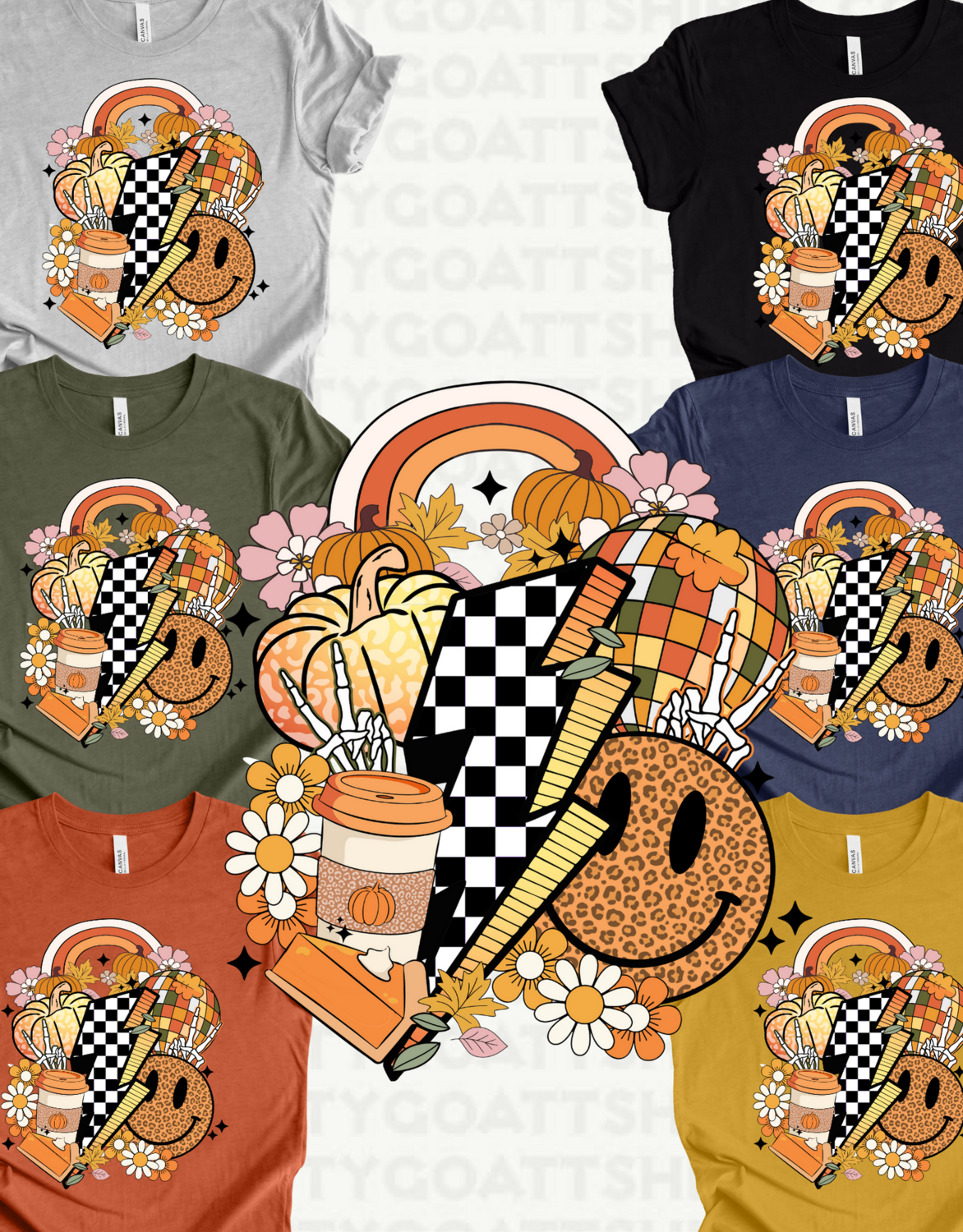 Groovy retro Fall Collage