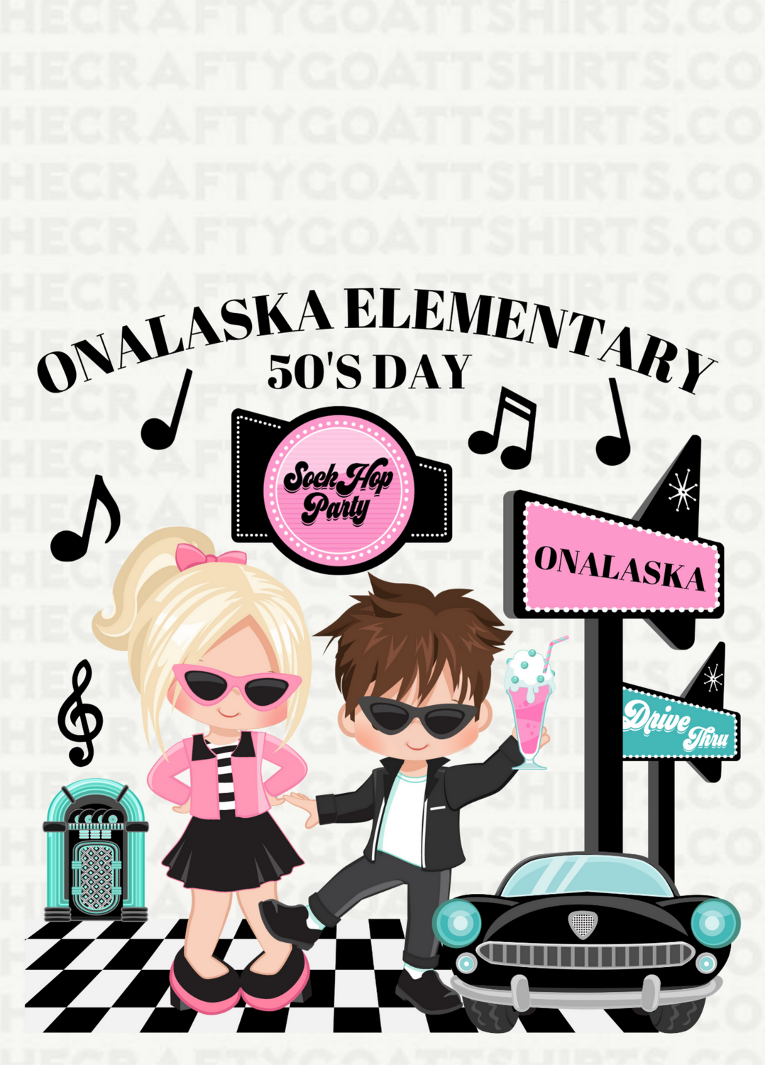 50&#39;s Day- Customize wording and figures.