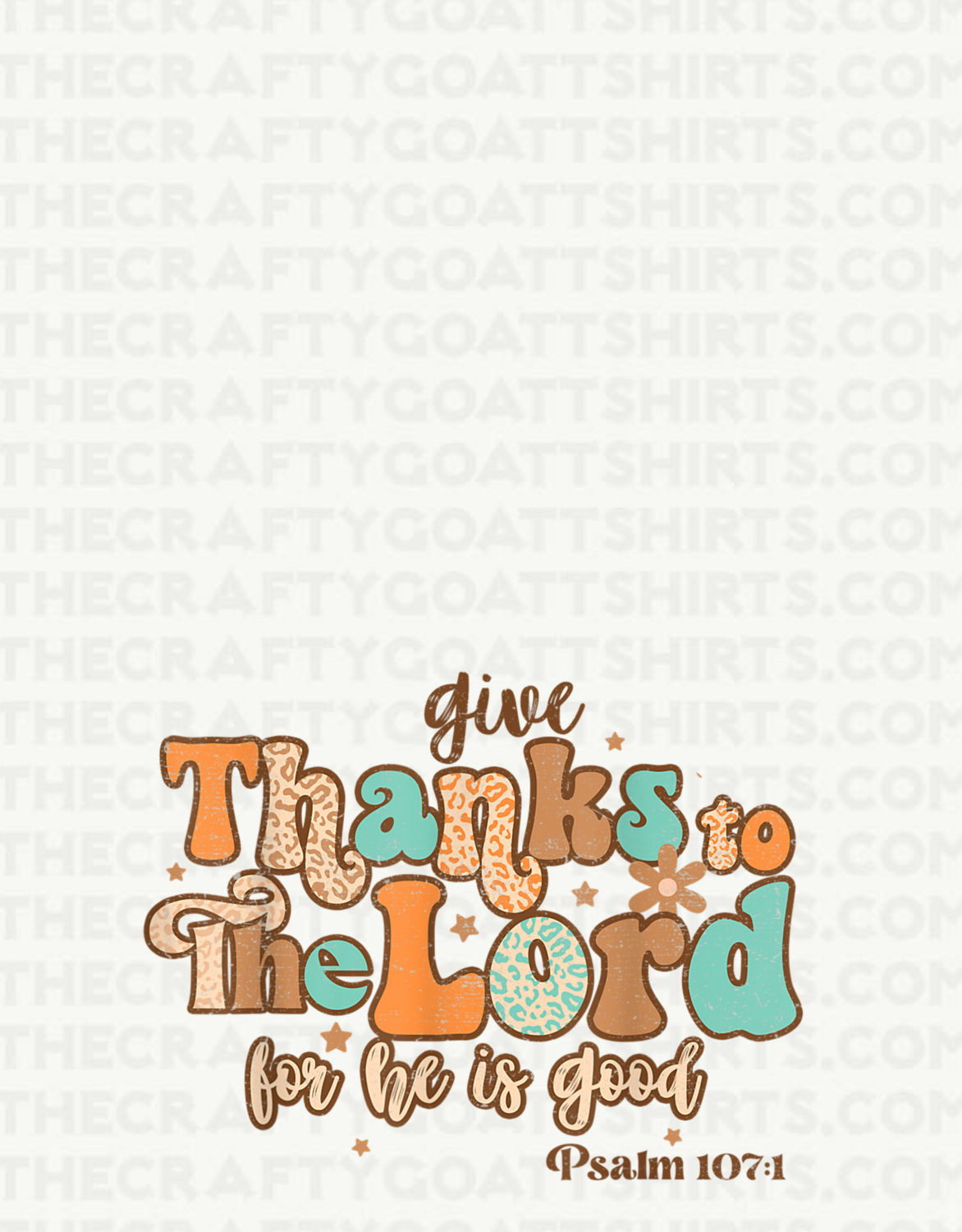 Give thanks to the lord for he is good!