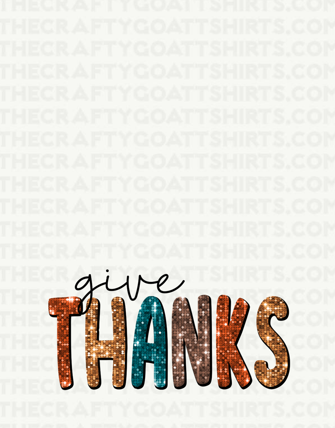 Give Thanks Faux Sequins