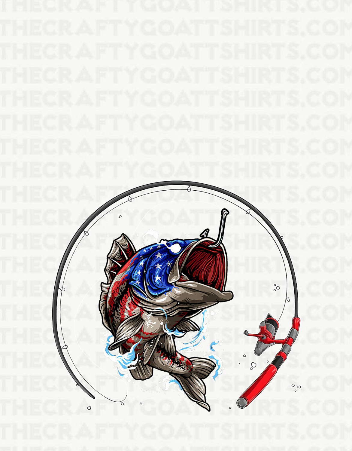 Flag fish with pole