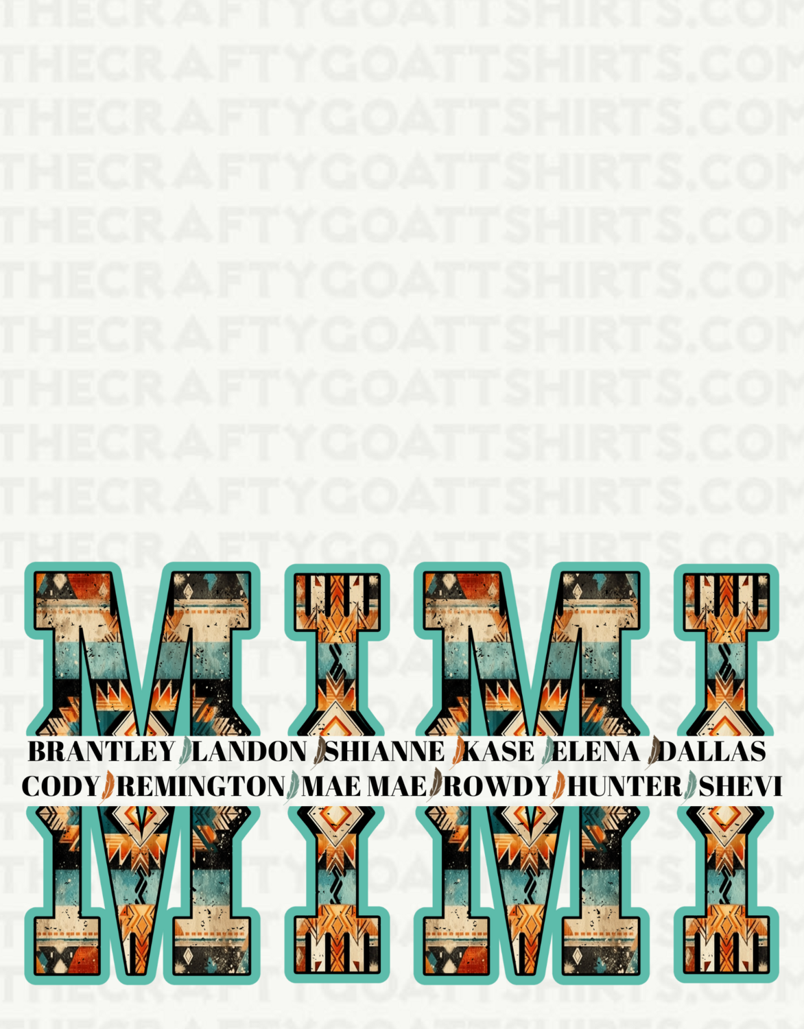 Western Mama or Mimi with custom names