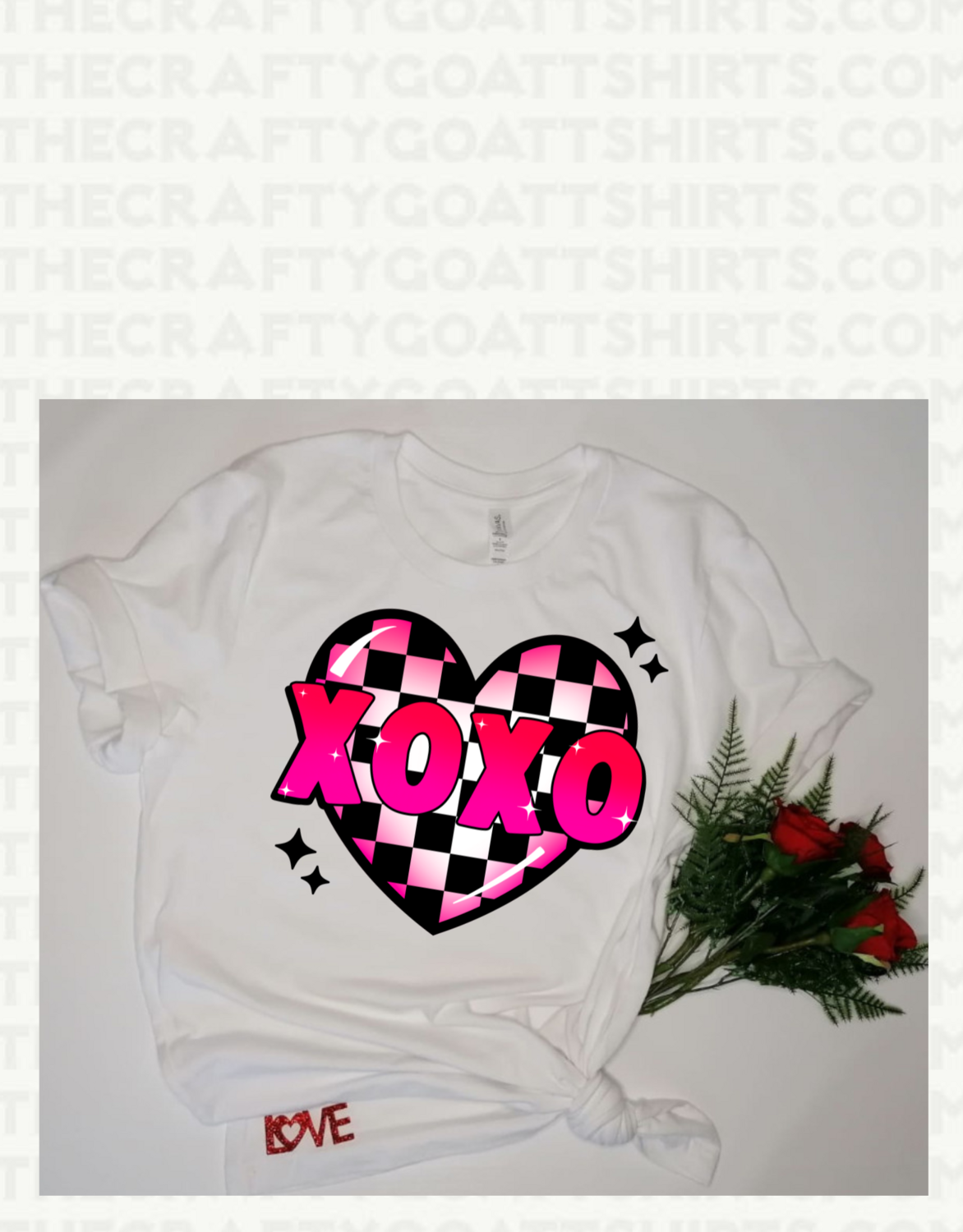 XOXO checkered heart valentines