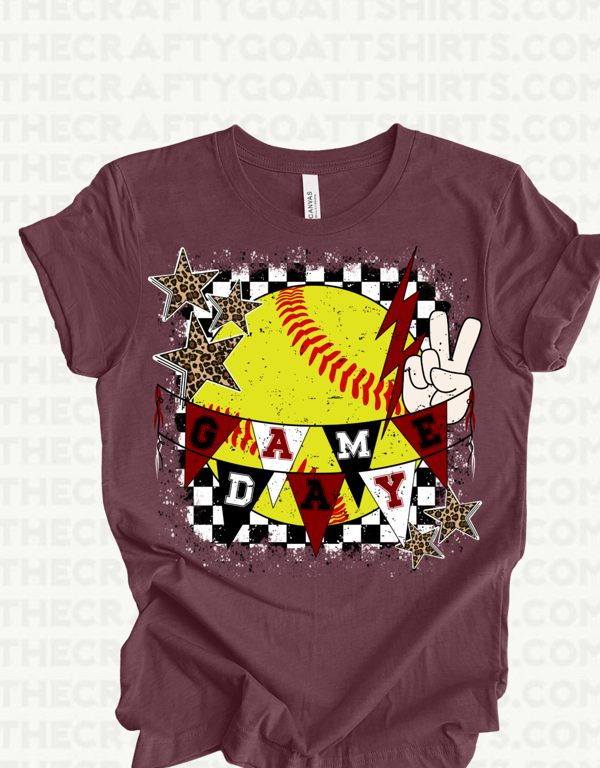 Softball Checkered Game Day