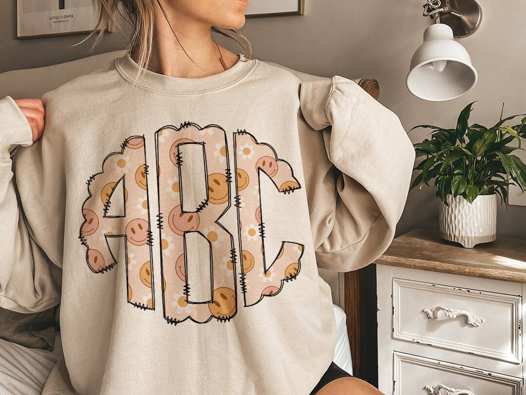 Smiley Monogram- Customize with any letters