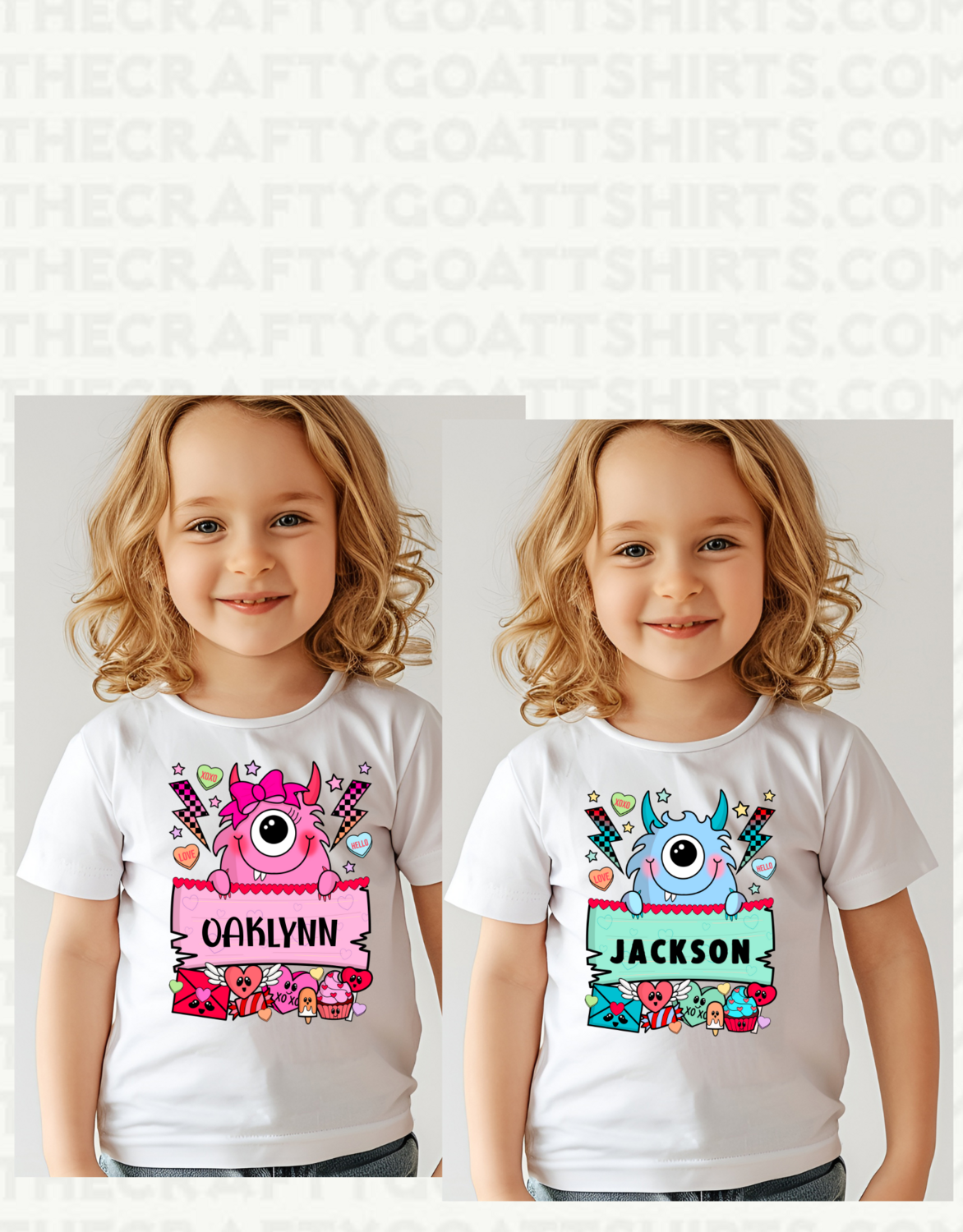 Kids Valentines Custom Monster Shirt