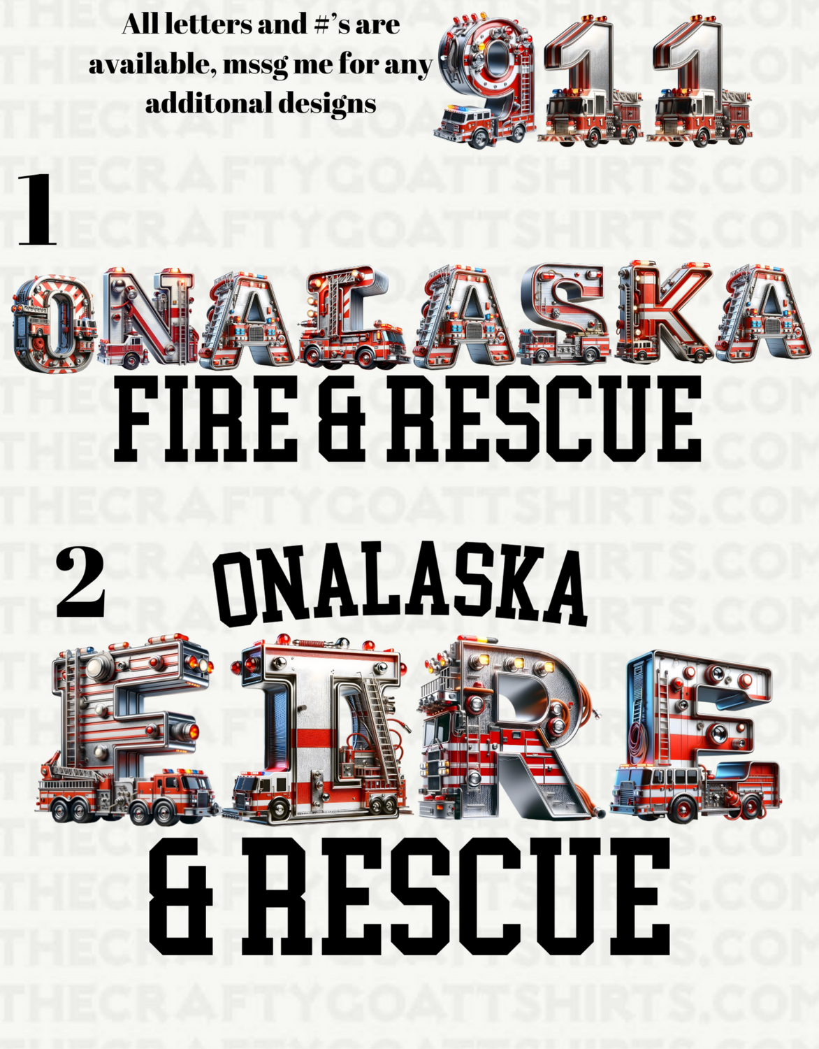 Onalaska Fire and Rescue/Custom letters