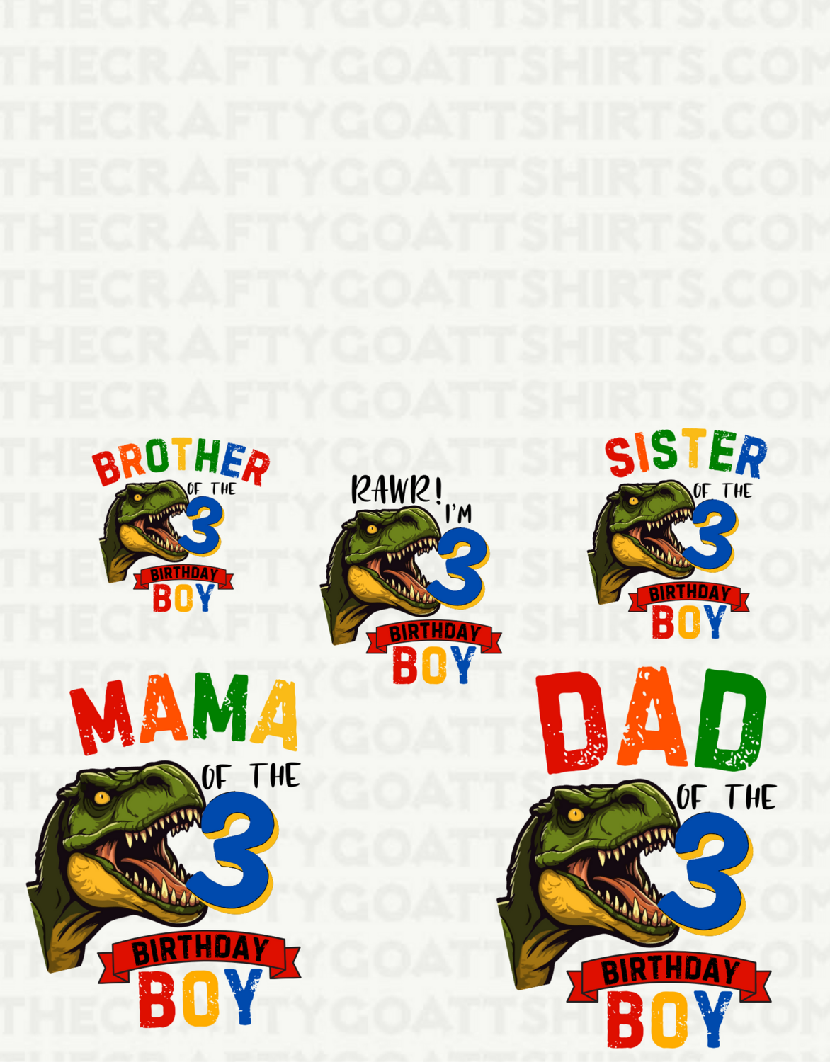 Dinosaur Birthday- Customize year and names