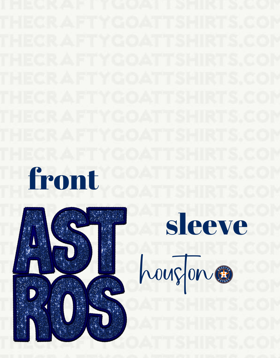 Houston Astros Blue Glitter with Sleeve