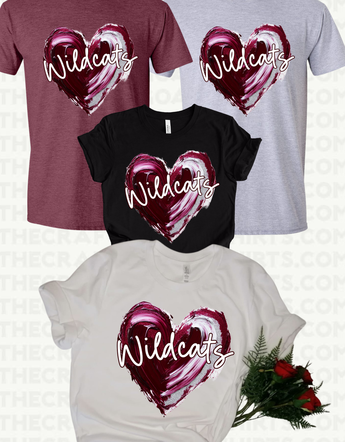 Wildcat painted heart
