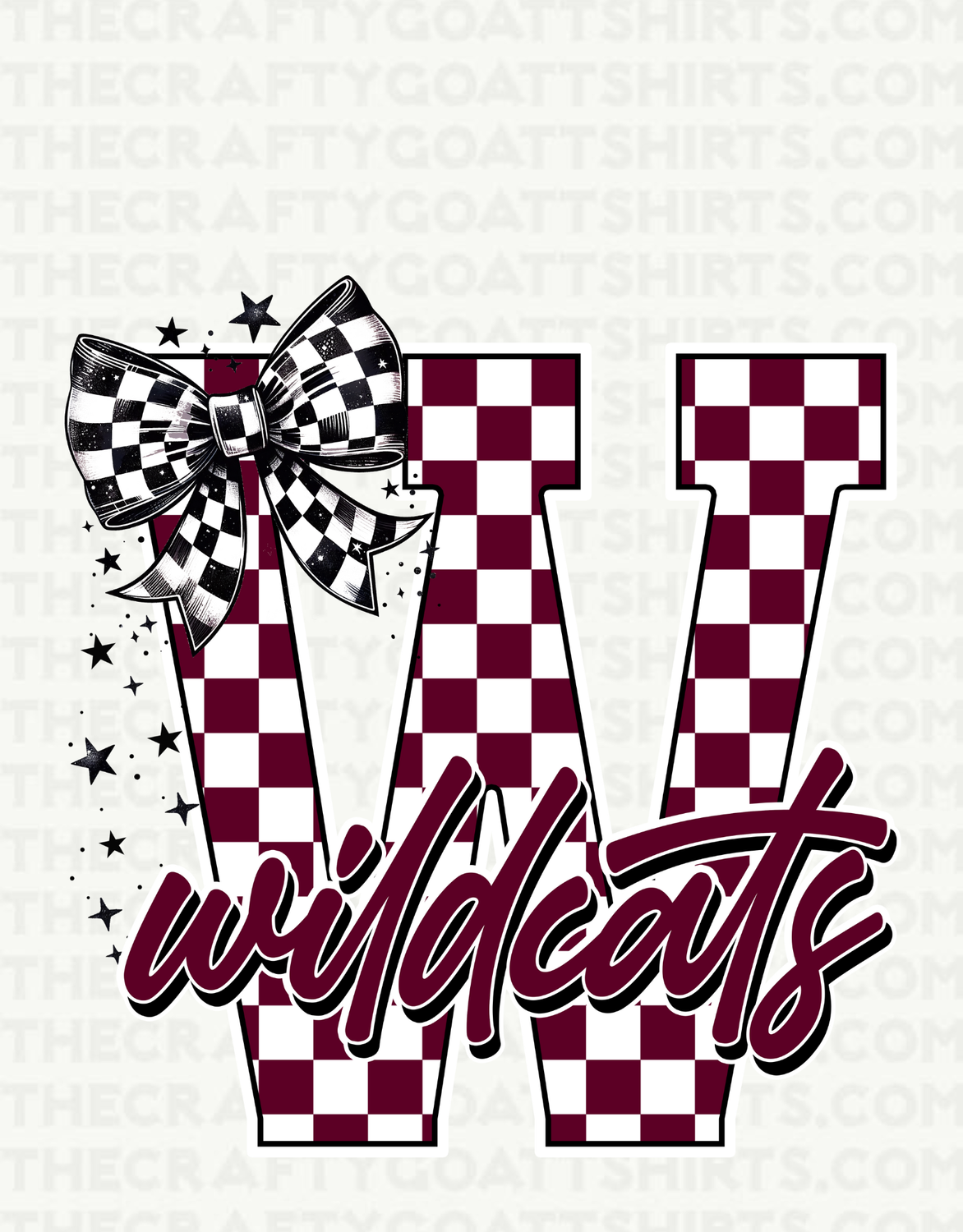 Wildcats Checkered W