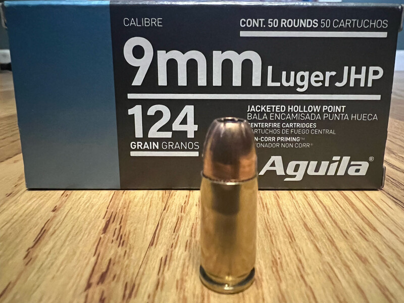Aguila 9MM Luger JHP 124 Grain