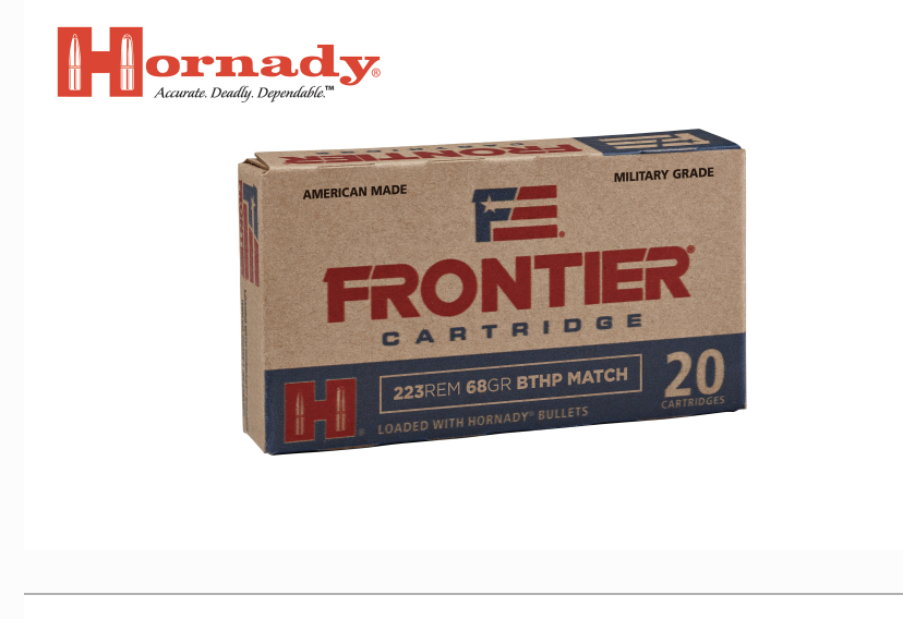 Hornady Frontier 223 REM 68 Grain BTHP Match