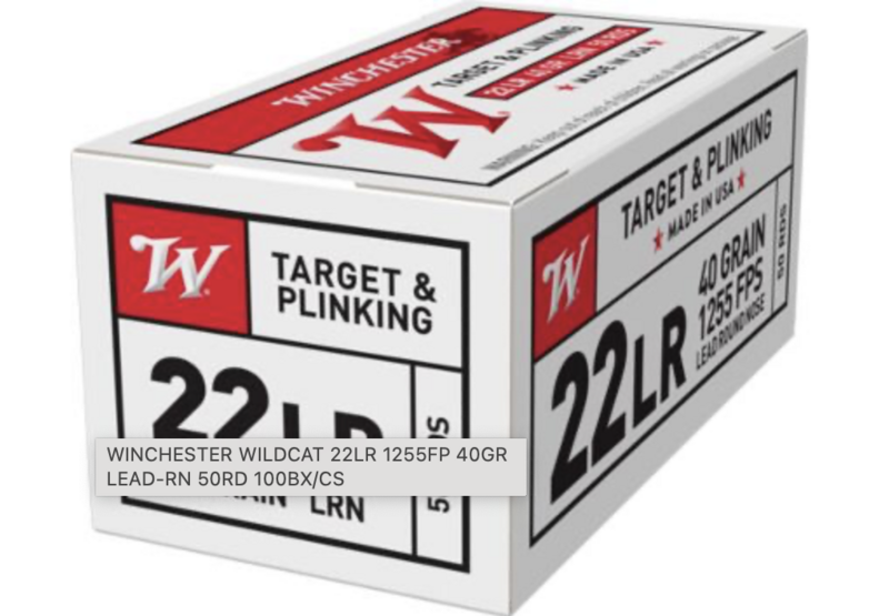 WINCHESTER WILDCAT 22LR 1255FP 40GR LEAD-RN 50RD