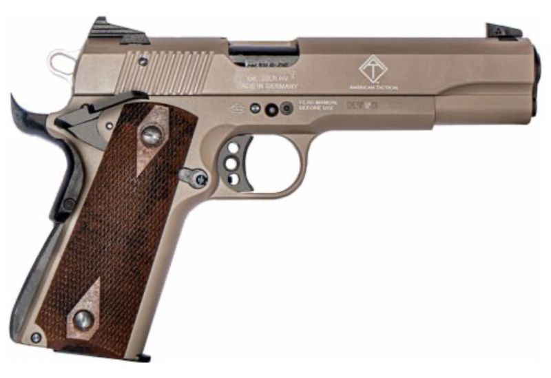 GERMAN SPORT 1911 22LR 5&quot; TAN/FAUX WOOD GRIPS 10RD