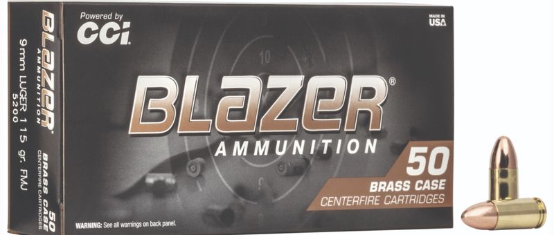 CCI Blazer 9MM LUGER 115GR (50) Rounds FMJ