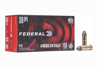 FEDERAL AMERICAN EAGLE 38 SPL 158GR LRN