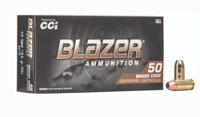 CCI BLAZER BRASS 40 S&W 165GR FMJ CCI BLAZER BRASS 40 S&W 165GR FMJ