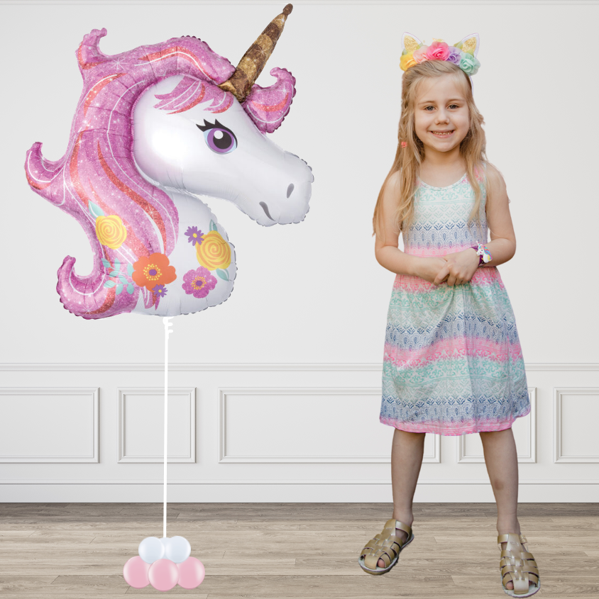 UNICORN zwevend XL éénhoorn, Kies de samenstelling: De UNICORN / EENHOORN ROSE, Personalisatie van de UNICORN: Zonder personalisatie