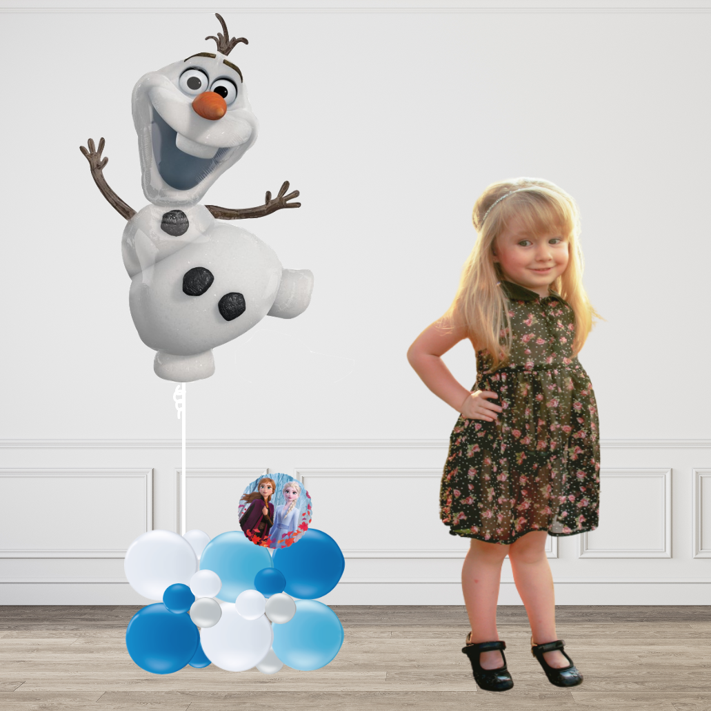 FROZEN zwevend XL met voet, Kies de samenstelling: Grote Olaf en kleine Elsa &amp; Anna